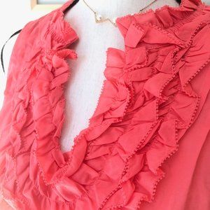 NWT LOFT Ruffle Front T-shirt Tee Blouse Shirt Top